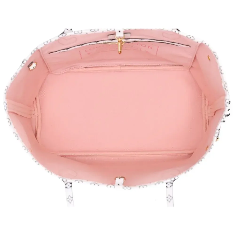 Louis Vuitton Neverfull MM Giant Monogram Tote Bag M44567 Rouge Pink